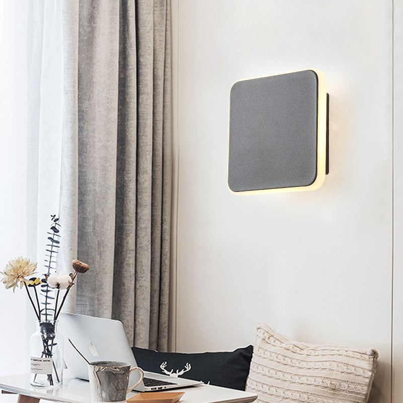 1 Light Study Room Sconce Light with Square Shade Black/White Wall Lamp in Warm/White Light