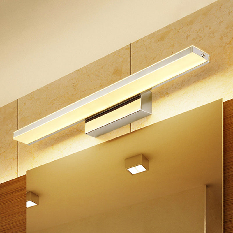 16.5"/20.5" Dia Slim Vanity Lighting Minimalism Acrylic LED Silver Wall Sconce Lamp in Warm/White Light for Bathroom