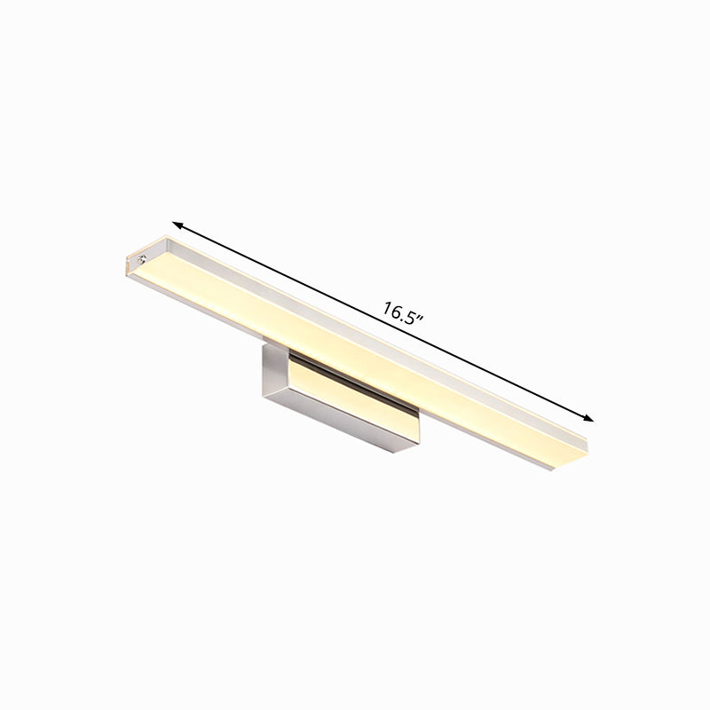 16.5"/20.5" Dia Slim Vanity Lighting Minimalism Acrylic LED Silver Wall Sconce Lamp in Warm/White Light for Bathroom