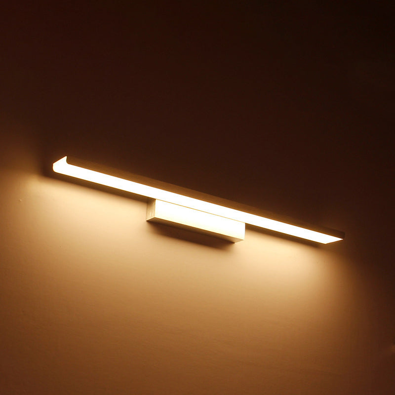 Luz de tocador interior lineal Acrílico de 16 "/23.5" W LED Simple Lámpara montada en la pared elegante en plata/negro, cálido/blanco