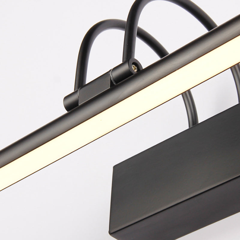Simple Style Linear Vanity Lighting Metallic 22"/26" Wide LED Bathroom Wall Light in Black, White/Warm Light