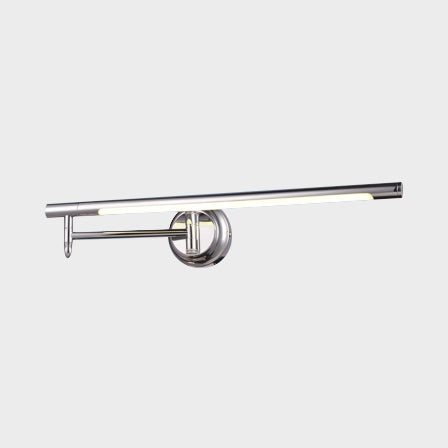 Mini Zylinder Metallic Eitelkeit Licht moderne LED Silber Verstellbare Wandleuchte mit rund/quadratischer Rückplatte in warm/weißer Beleuchtung