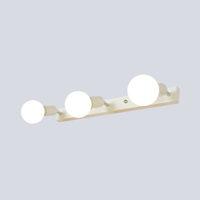 3/4 Köpfe Schlafzimmer Eitelkeitsbeleuchtung mit freiliegender Glühbirne Einfacher Stil Metall Schwarz/Weiß Finish Wandleuchte Lampe