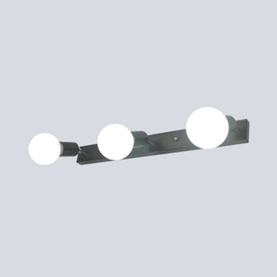 3/4 Köpfe Schlafzimmer Eitelkeitsbeleuchtung mit freiliegender Glühbirne Einfacher Stil Metall Schwarz/Weiß Finish Wandleuchte Lampe