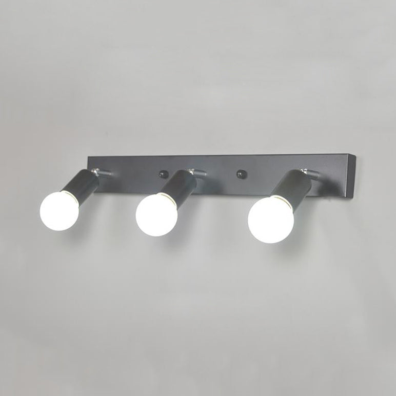 3/4 Köpfe Schlafzimmer Eitelkeitsbeleuchtung mit freiliegender Glühbirne Einfacher Stil Metall Schwarz/Weiß Finish Wandleuchte Lampe