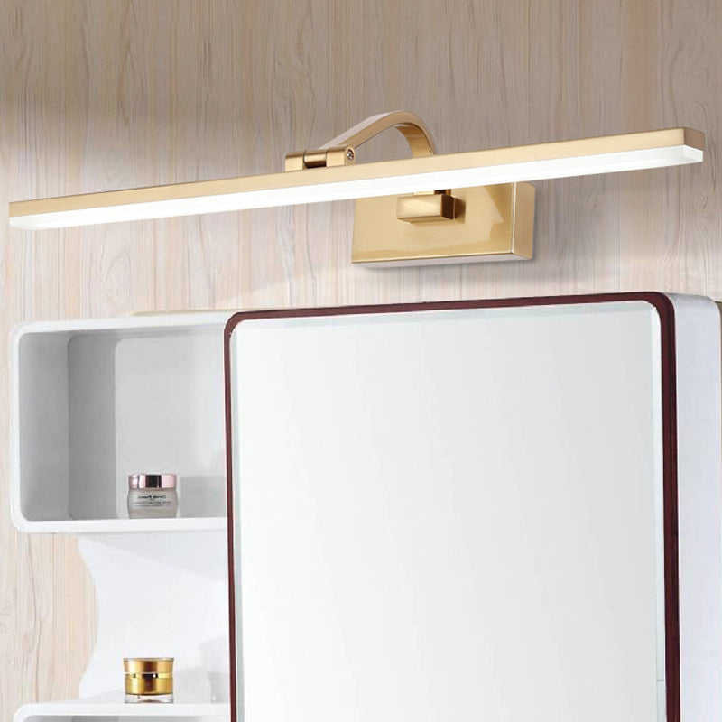 Gold Linear Wall Sconce Lamp Modern Style 16"/20" Dia LED Acrylic Vanity Light Fixture for Bathroom