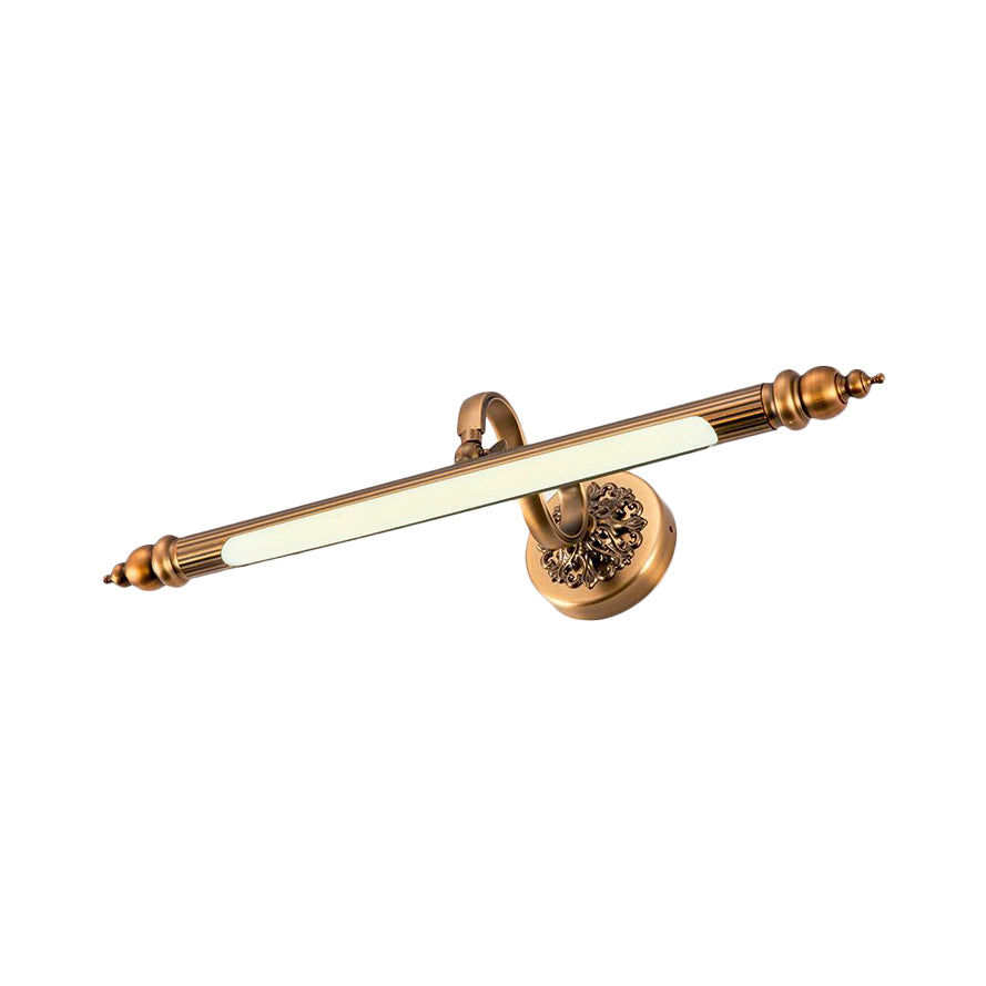 Finition en laiton lampe à paroi tubulaire moderniste de 20 "/ 24" de largeur de vanité en métal à LED en lumière chaude / blanche sur miroir