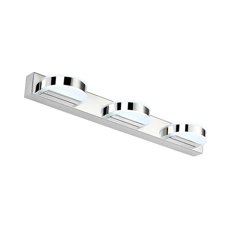 Miroir de vanité semi-circulaire étanche lumière LED acrylique simple 1/2/3 Lumières Chrome Vanity Sconce lampe en lumière chaude / blanche