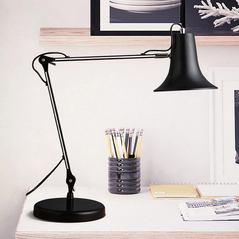 Lampe de bureau en forme de cloche Contemporain Elemy Metal 1 Éclairage de bureau réglable d'étude légère en noir