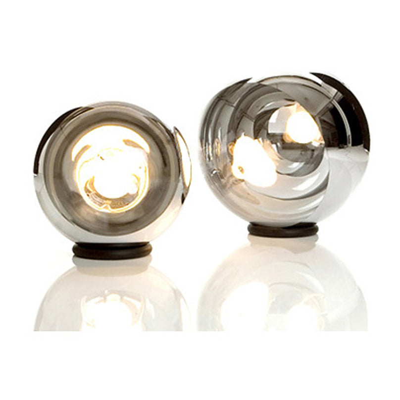 Lampe de table à teinte mondiale de finition chromée 1 Éclairage de table en verre clair pour chambre à coucher