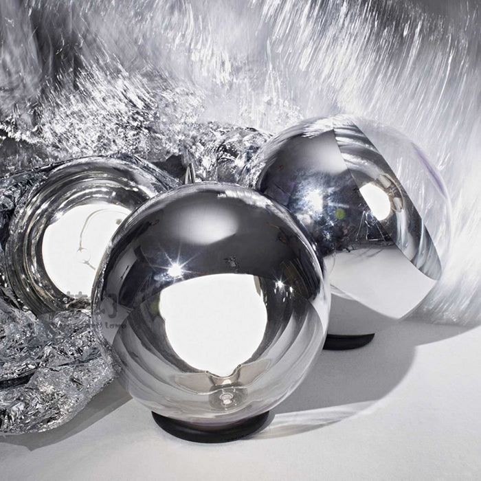 Lampe de table à teinte mondiale de finition chromée 1 Éclairage de table en verre clair pour chambre à coucher