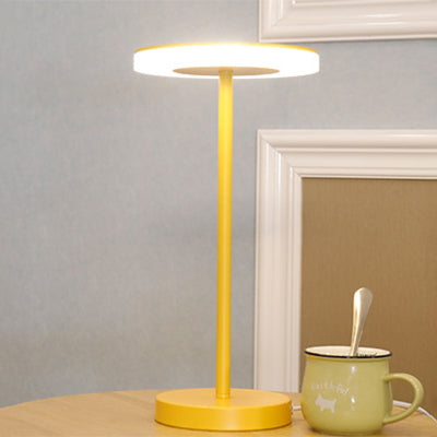 Macaron Style Rounded Table Lamp Acrylic LED Living Room Table Lighting in Blue/Green, Warm/White Light