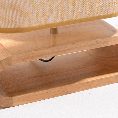 Tissu tambour lecture livre clair contemporain 1 lampe de bureau légère en blanc avec base en bois
