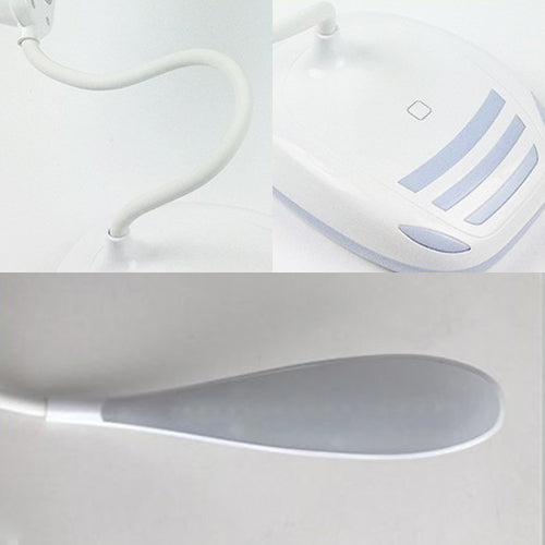 Lámpara de escritorio LED de manguera de silicona para estudiar luz de lectura sensible al estilo moderno en blanco