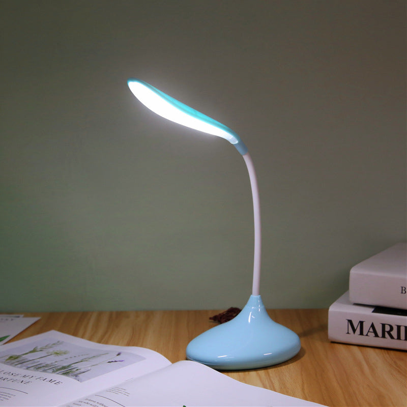 Rotatable Arm LED Standing Desk Lamp Blue/White USB Charging Reading Light for Study