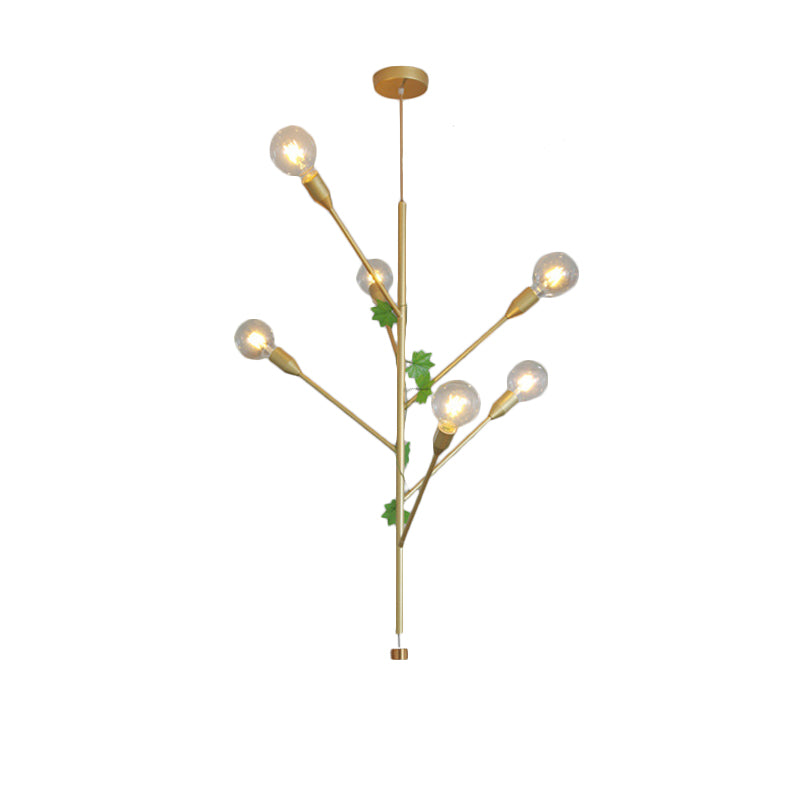 Lámpara de colgante de rama Metal moderno 3/6 luces de oro/rosa Gold Grupante para comedor para comedor