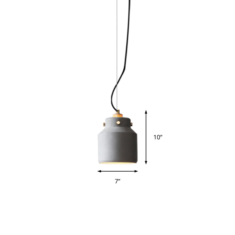 Lámpara de suspensión de cemento de frasco de masas Modernista 1 Lámpara de techo colgante de gris claro, 7 "/10" /12.5 "de ancho