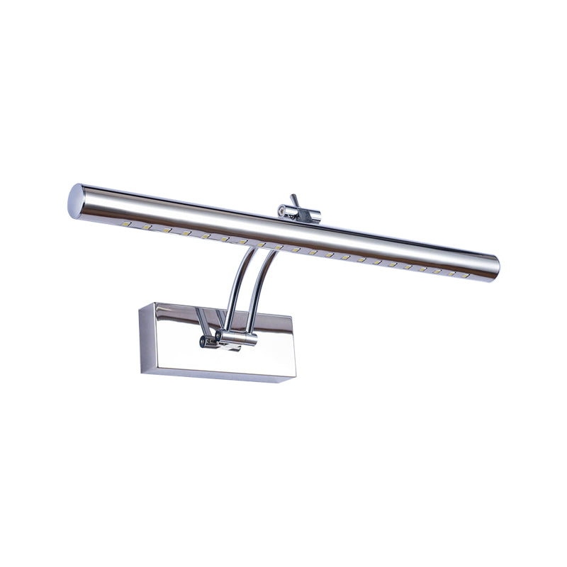 Lampada montata a parete da bagno a LED con sfumatura in metallo tubolare cromo/oro, illuminazione da vanità, largo 16 "/21,5"