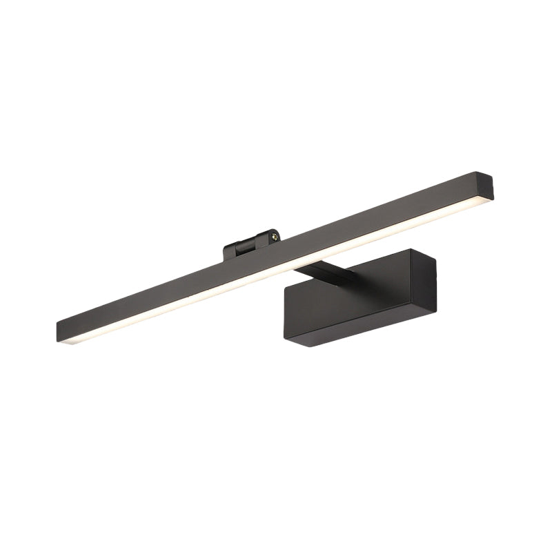 Einfacher Stil Rechteck Aluminium Wandlampe 16 "/19.5" W LED Eitelkeitspiegel Licht in Schwarz/Weiß für Badezimmer