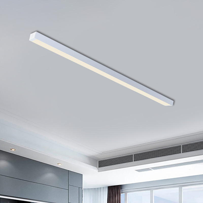 Plafonnier encastré linéaire en métal, éclairage de salon, 23.5 "/35.5"/47 "de large, plafonnier Led blanc contemporain