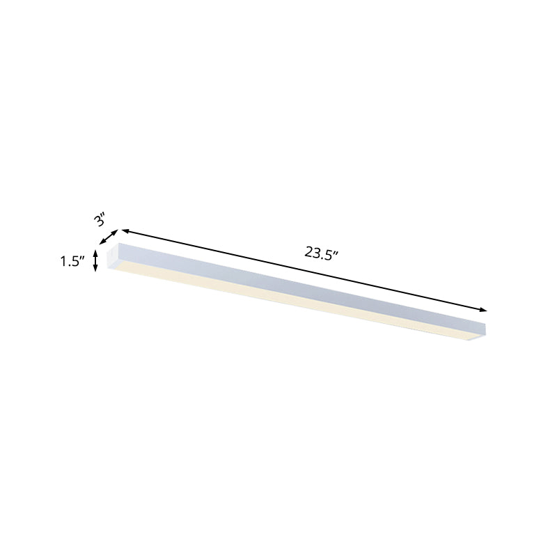 Plafonnier encastré linéaire en métal, éclairage de salon, 23.5 "/35.5"/47 "de large, plafonnier Led blanc contemporain