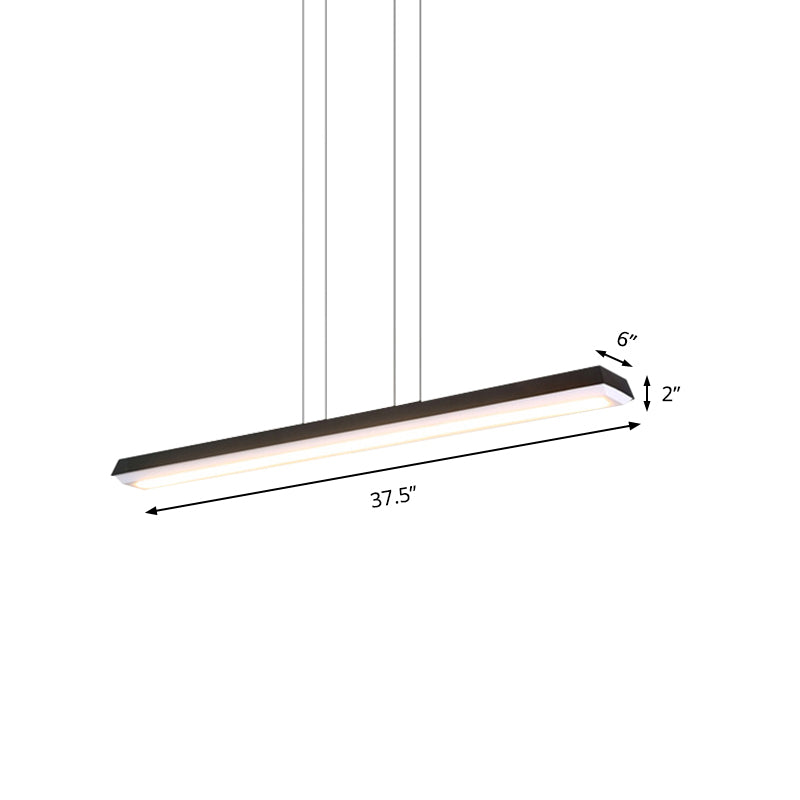 Éclairage pendentif de bureau LED avec mince kit de lampe à suspension moderne et linéaire rectangulaire linéaire pour le bureau