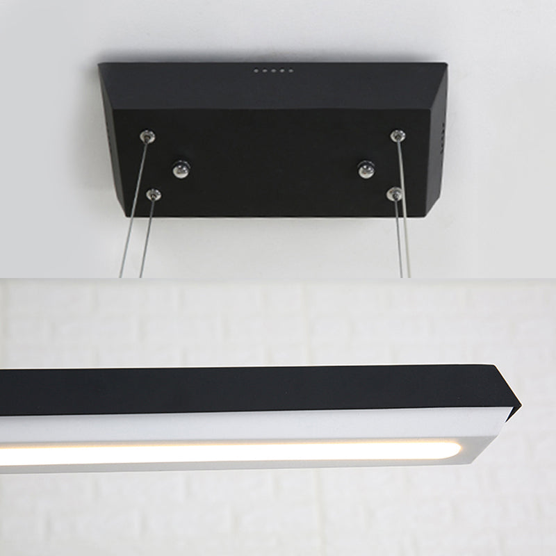 Éclairage pendentif de bureau LED avec mince kit de lampe à suspension moderne et linéaire rectangulaire linéaire pour le bureau