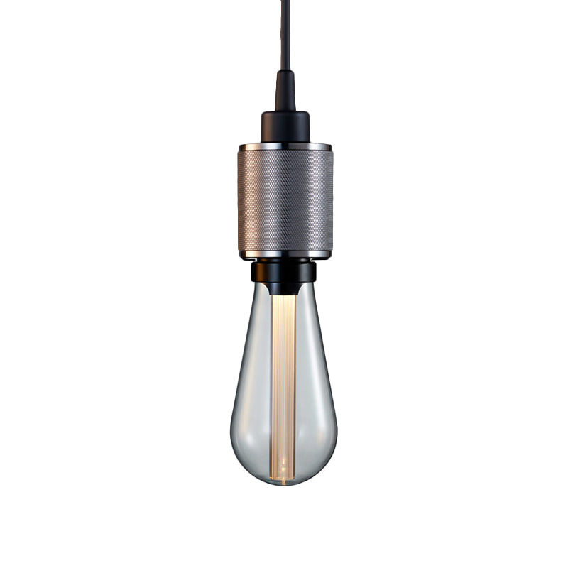 Metallic Open Bulb Pendant Lighting Retro Industrial 1 Light Restaurant Hanging Lamp in Black/Silver