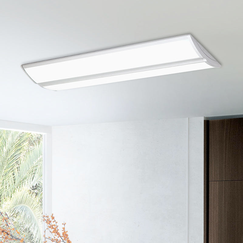 Luminaire encastré rectangulaire en métal pour chambre à coucher à LED Simplicity en argent