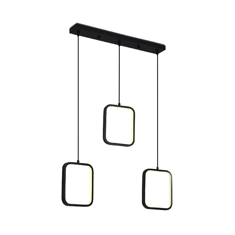 Posteo cuadrado negro/blanco Costeo contemporáneo LED acrílico accesorio de iluminación de techo acrílico en luz cálida/blanca