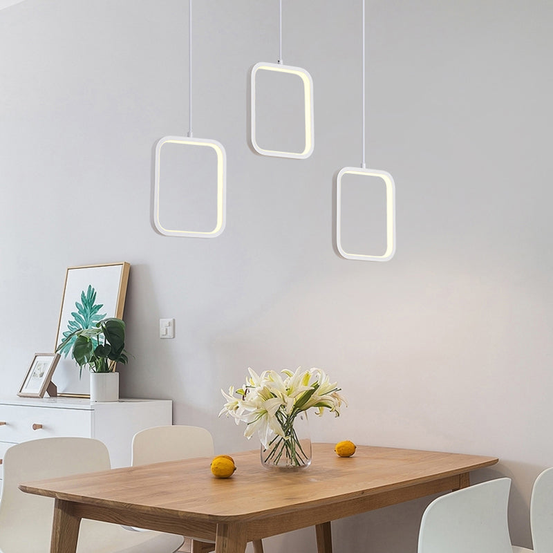 Posteo cuadrado negro/blanco Costeo contemporáneo LED acrílico accesorio de iluminación de techo acrílico en luz cálida/blanca