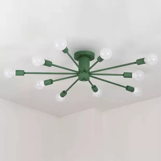 Plafonniers modernes pour chambre à coucher, éclairage semi-encastré Spoutnik à 10 lumières pour enfants, 8" de haut x 48" de diamètre
