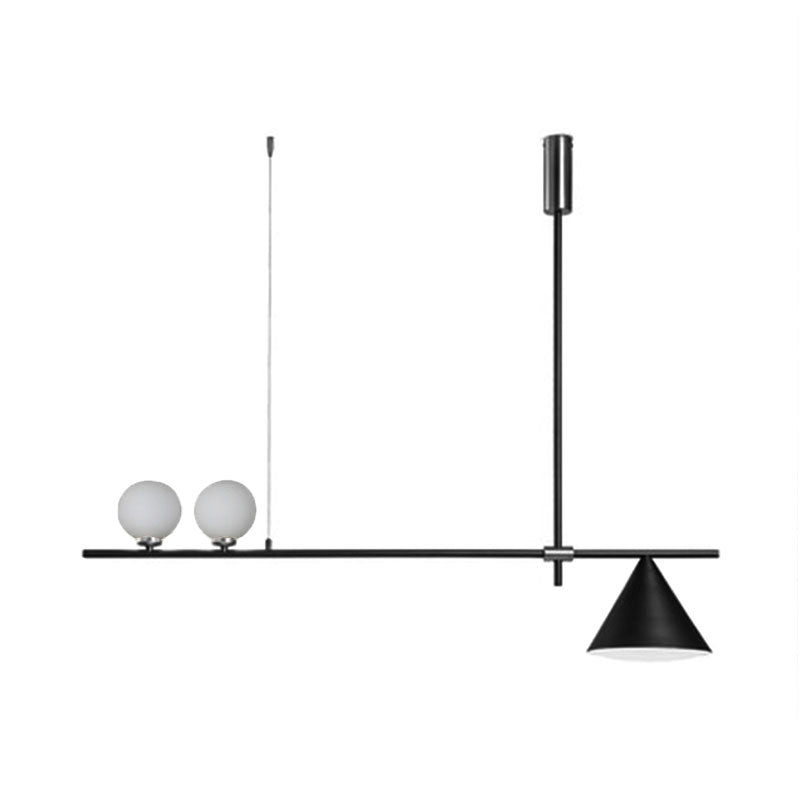 Triplo lampadario lineare Lamera lineare Contemporary Metal Island Lighting in nero/oro