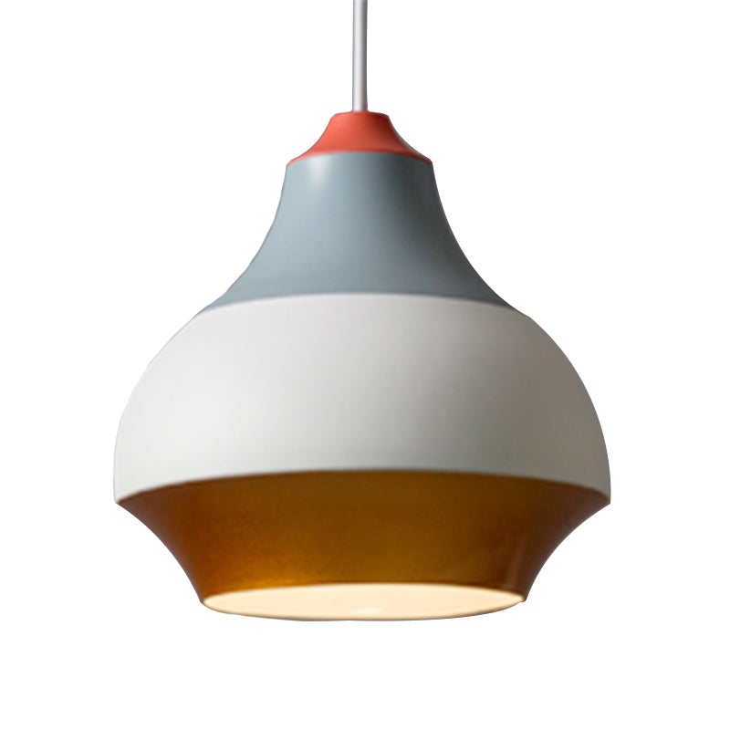 Urn Hanging Light Modern Metal 1 Light Grey/White/Green Pendant Light for Bedroom