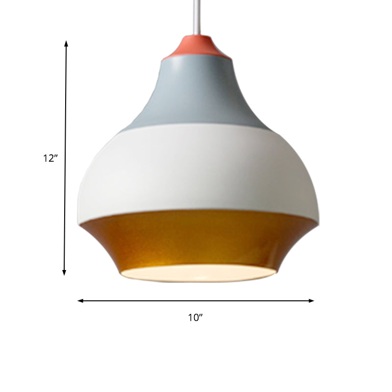 Urn Hanging Light Modern Metal 1 Light Grey/White/Green Pendant Light for Bedroom