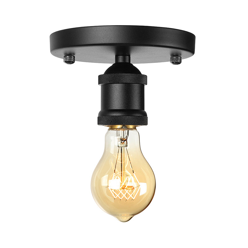 Schwarz/Messing Finish Expose Lampendecke Beleuchtung Retro Industrial Metal 1 Light Balkon Halbflush Mount Light