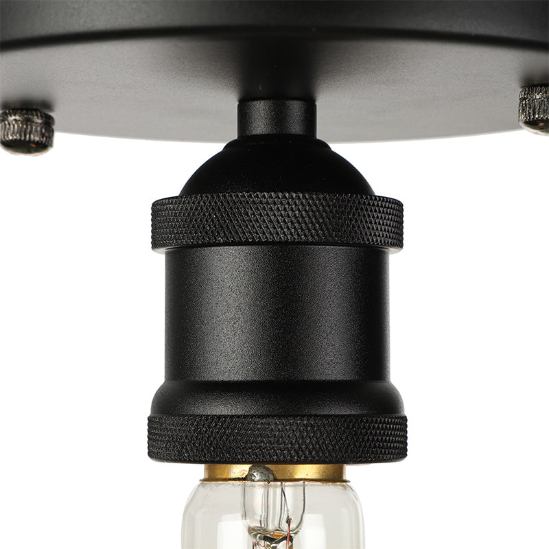 Schwarz/Messing Finish Expose Lampendecke Beleuchtung Retro Industrial Metal 1 Light Balkon Halbflush Mount Light