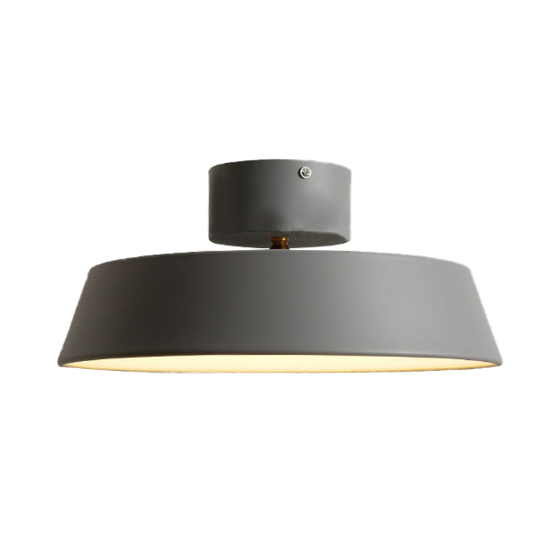 Contemporary Barn Semi Mount Lighting 1 Light Metal Rotatable Ceiling Light Fixture with Acrylic Diffuser in White/Green