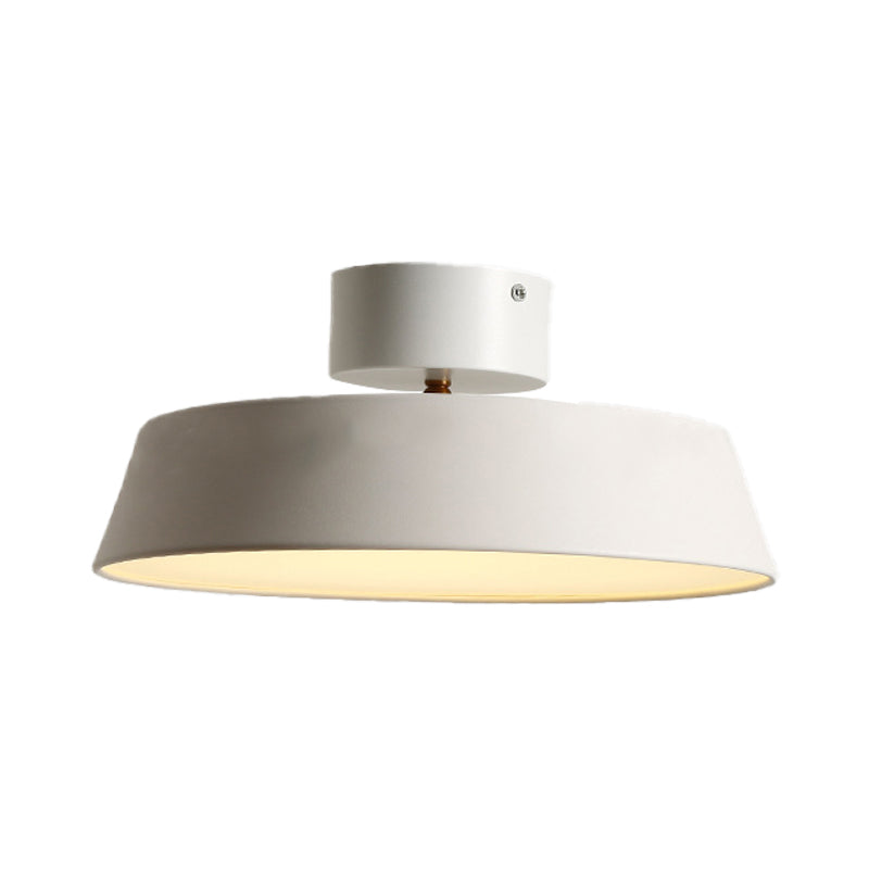 Contemporary Barn Semi Mount Lighting 1 Light Metal Rotatable Ceiling Light Fixture with Acrylic Diffuser in White/Green