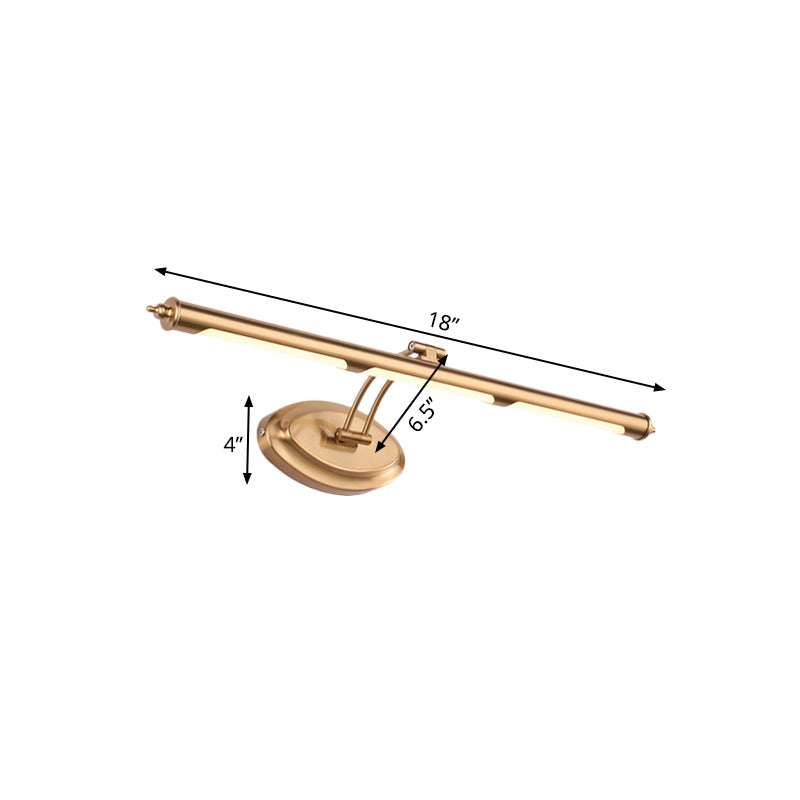 18"/21.5"/29.5" W Tube Vanity Mirror Light Modern Metallic Integrated LED Golden Sconce Light Fixture for Bathroom