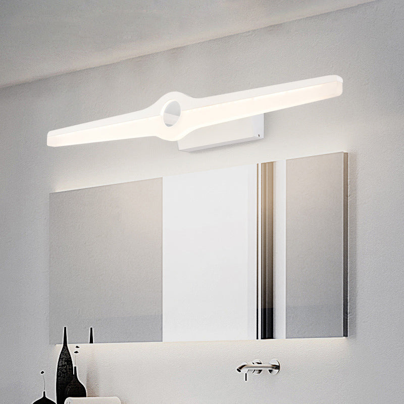 Lineare Wandmontage Licht moderne stilvolle Aluminium- und Acryl -LED -Schwarz/Weiß -Waschtischbeleuchtung, 16 "/29" Dia