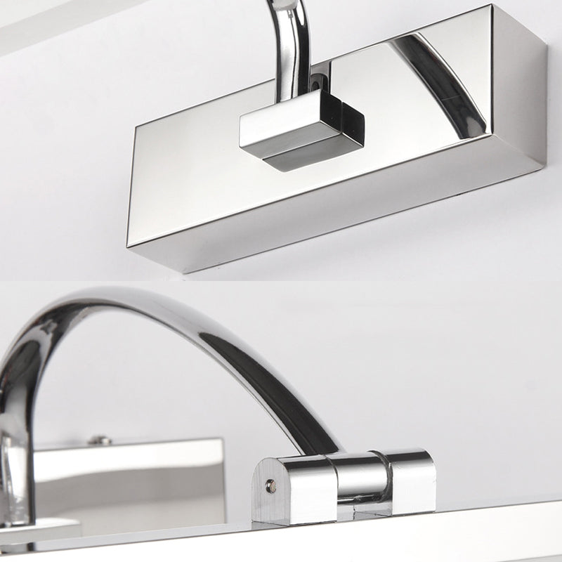 Acryllim -Eitelkeitslicht zeitgenössischer LED -Chrom -Finish -Wandmontagelampe für Badezimmer, 16 "/19,5" Durchmesser