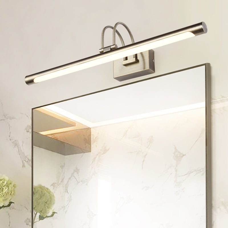 Metallic Arc Waschtischleuchte moderne stilvolle 16,5 "/20,5" W LED Nickel -Finish -Wandlampe mit Acrylschatten