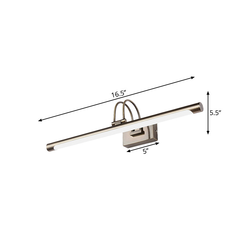 Metallic Arc Waschtischleuchte moderne stilvolle 16,5 "/20,5" W LED Nickel -Finish -Wandlampe mit Acrylschatten