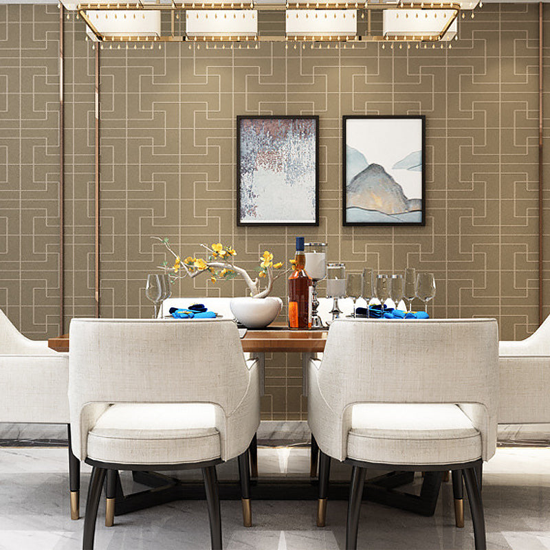 Contemporary Symmetry Wallpaper Roll Light-Color Geometry Wall Art for Living Room