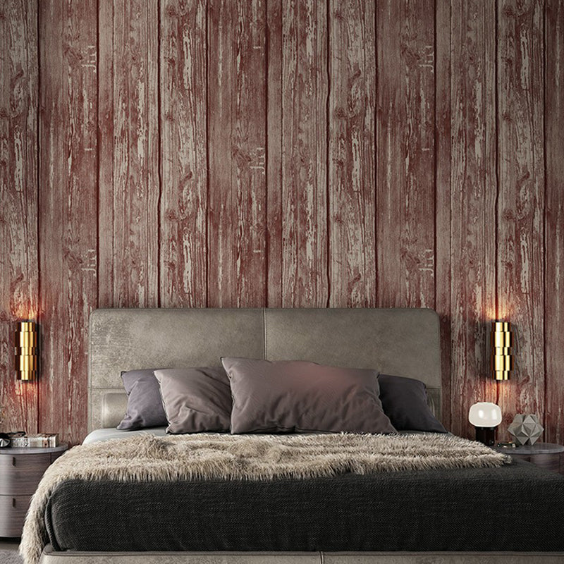 Rustic Wood Plank Wallpaper PVC Water Resistant Light Color Wall Decor for Living Room