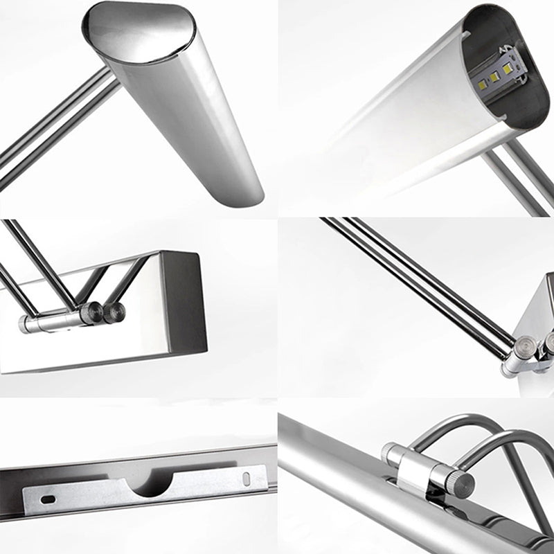 Fixage de vanité linéaire en acier inoxydable Style contemporain 16 "/21,5" Dia LED chromé mural clair pour salle de bain