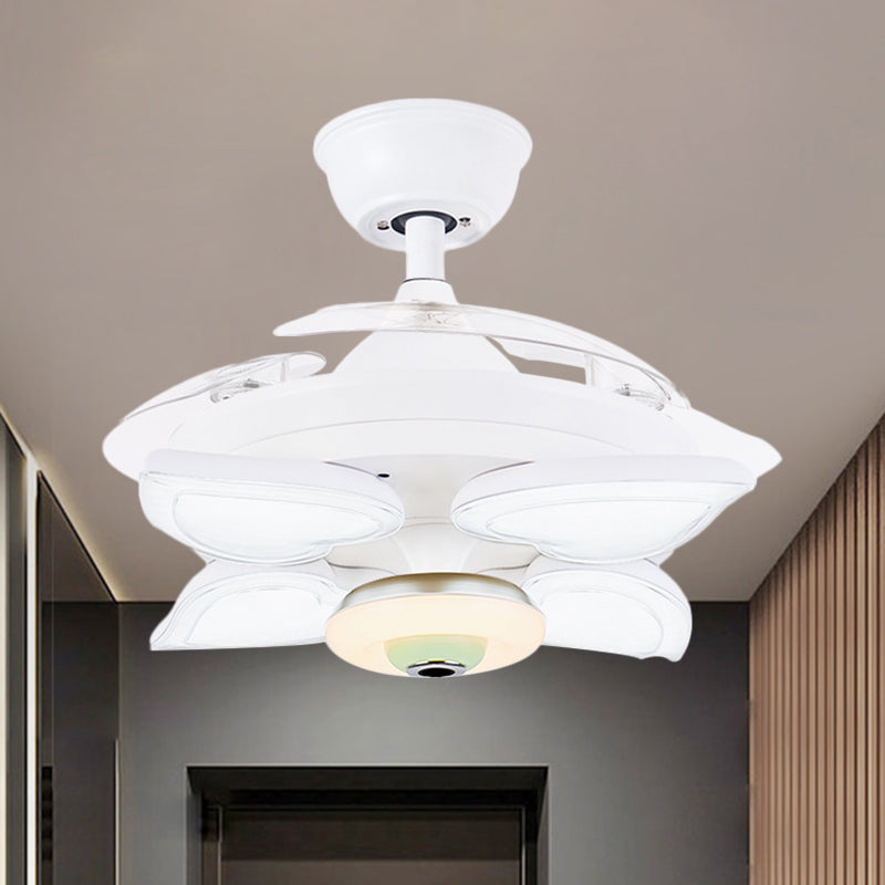 Luce alla ventola del soffitto del cuore amante bianco 42 "W ACRILICO SEMILICO ACRILICO SEMI FLUSH ALLIMINE con 3 lame