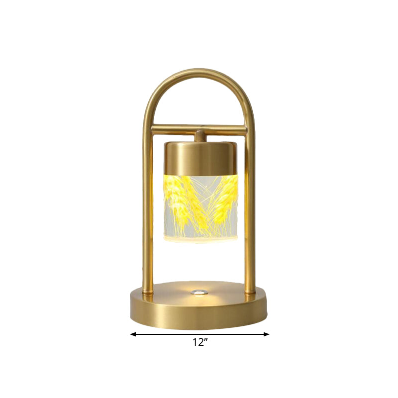GOUD KOLOM TABEL LAMP EENVOUDIGHEID DUIST GLAS LED BALIC LICHT MET U-vormig metalen frame