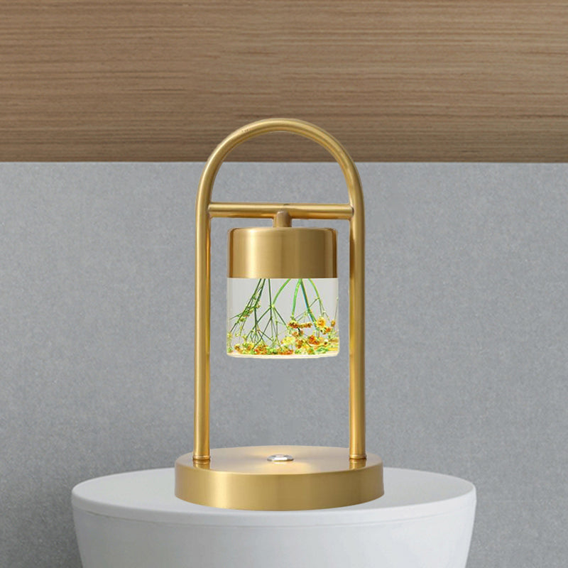 GOUD KOLOM TABEL LAMP EENVOUDIGHEID DUIST GLAS LED BALIC LICHT MET U-vormig metalen frame